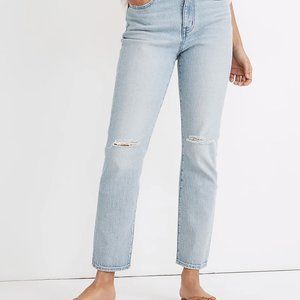 NWT Madewell Petite High-Rise Slim Crop Boyjean in Dumas Wash: Ripped | P26